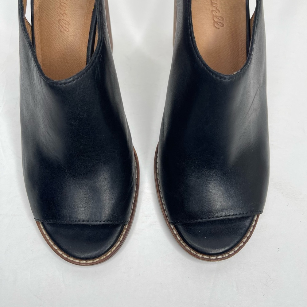 Madewell The Cary Sandal In Leather Open-Toe Heel Booties Size 9.5 - Picture 5 of 15